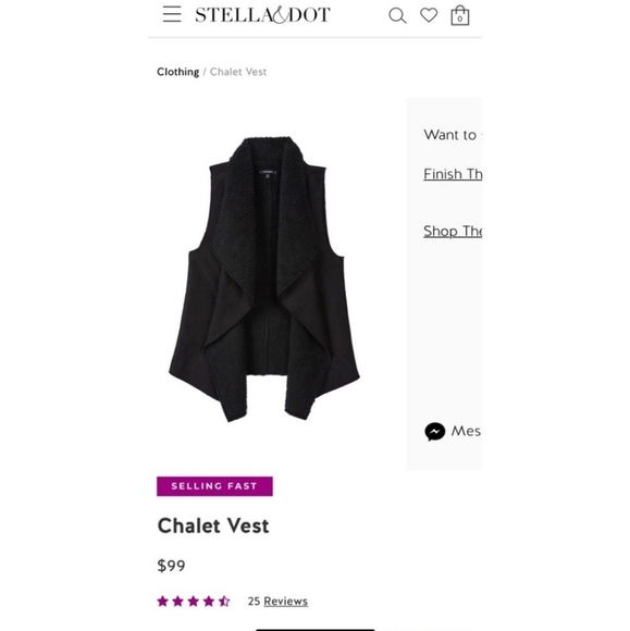 Stella & Dot Chalet Vest 2X Faux Fur Faux Suede Snap Button Vneck Collar Button - Picture 7 of 10